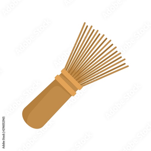 Matcha tea whisk icon. Flat illustration of matcha tea whisk vector icon for web design