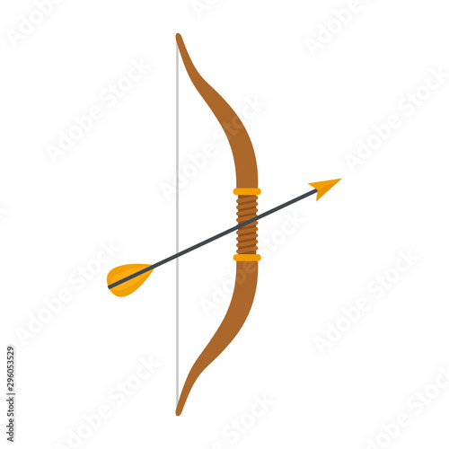 Arrow bow icon. Flat illustration of arrow bow vector icon for web design
