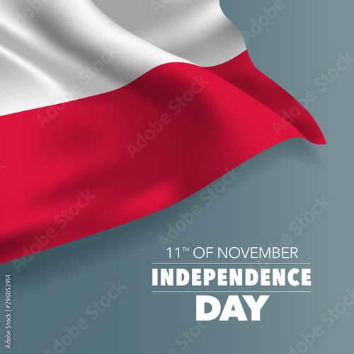 Poland independence day greeting card, banner, vector illustration