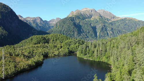 Aerial view of Beaver Lake, Tongass National Forest, Baranof Island, Alaska photo