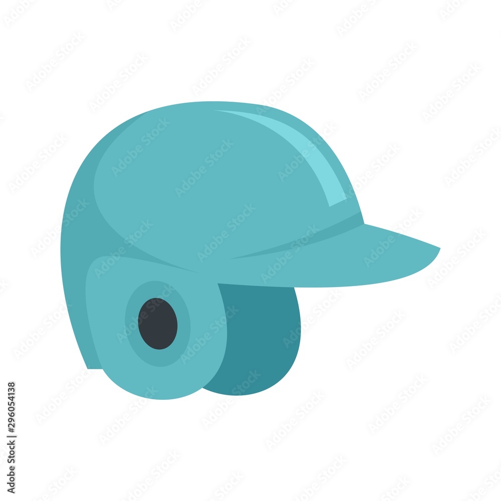 Baseball helmet icon. Flat illustration of baseball helmet vector icon for web design