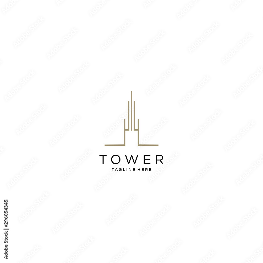 high building tower logo vector design illustration . high building tower logo vector design illustration .