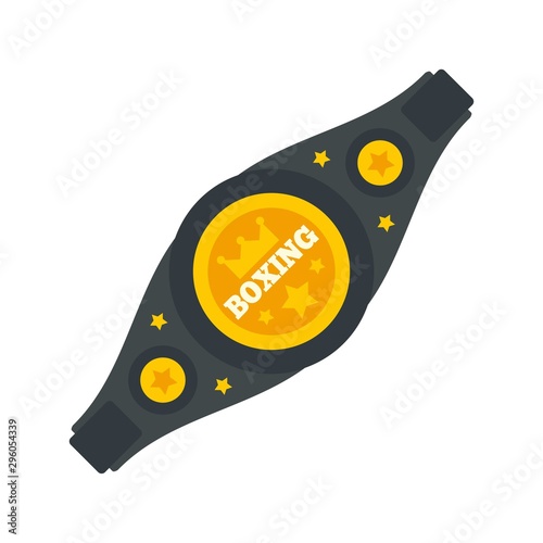 Boxing gold belt icon. Flat illustration of boxing gold belt vector icon for web design