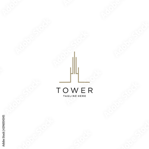high building tower logo vector design  illustration .
