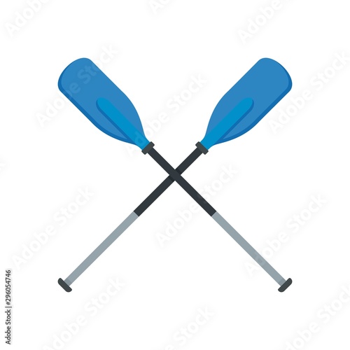 Metal plastic oars icon. Flat illustration of metal plastic oars vector icon for web design