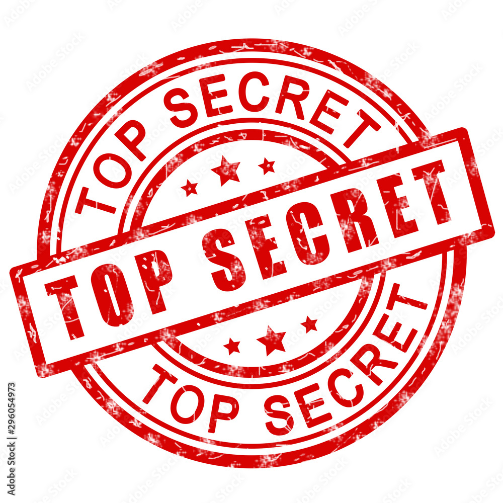 Top secret. Red grunge top secret stamp. Icon illustration. ilustração do  Stock
