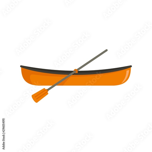 Lake boat icon. Flat illustration of lake boat vector icon for web design
