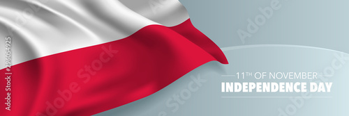 Poland independence day vector banner, greeting card.