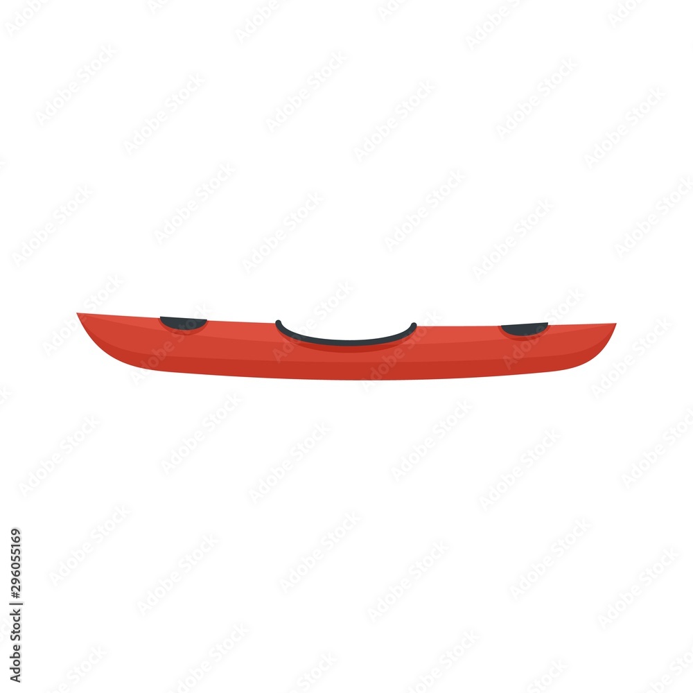 Side view kayak icon. Flat illustration of side view kayak vector icon for web design Side view kayak icon. Flat illustration of side view kayak vector icon for web design
