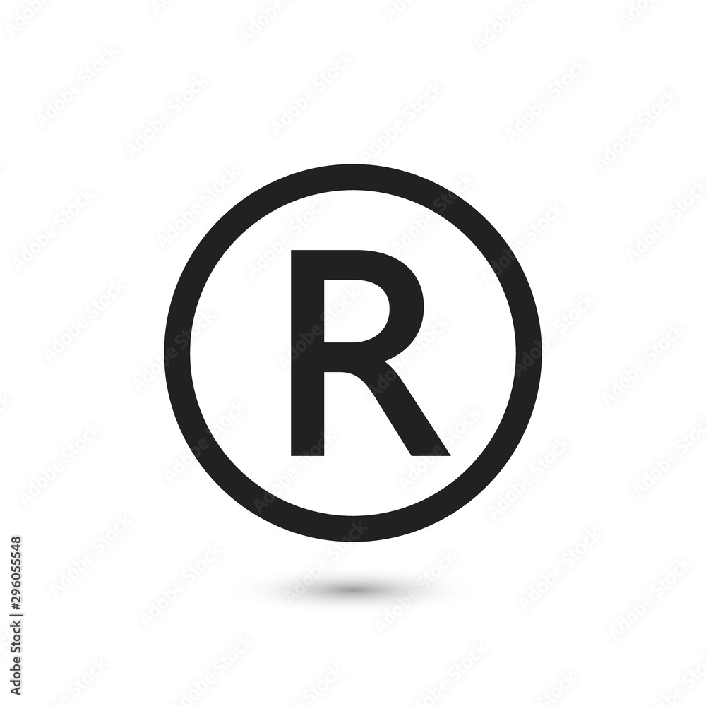 R symbol copyright vector image vector illustration flat style R symbol copyright vector image vector illustration flat style