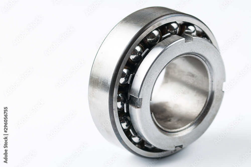 Ball bearing isolated on white background.Copy space Ball bearing isolated on white background.Copy space