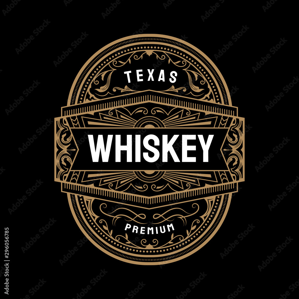 Obraz premium Hand drawn Vintage frame retro engraving antique label vector illustration