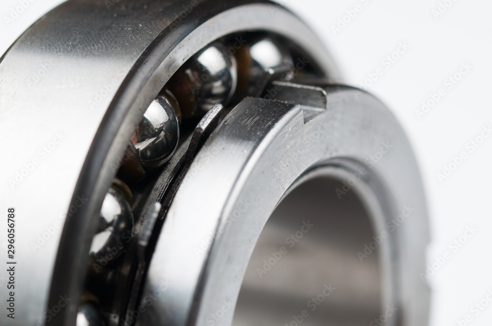 Ball bearing isolated on white background.Copy space