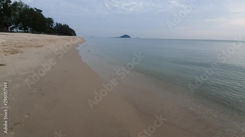 Tropical beach with morning sunrise