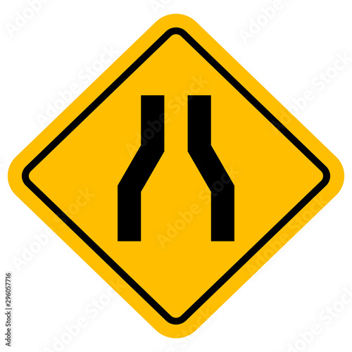 Traffic sign road narrow vector illustration