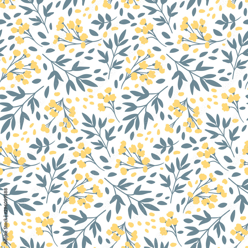 Vector Floral seamless pattern. Flowers and leaves.