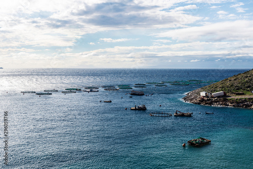 Fish farming in the Aegean Sea in Greece © jordi2r