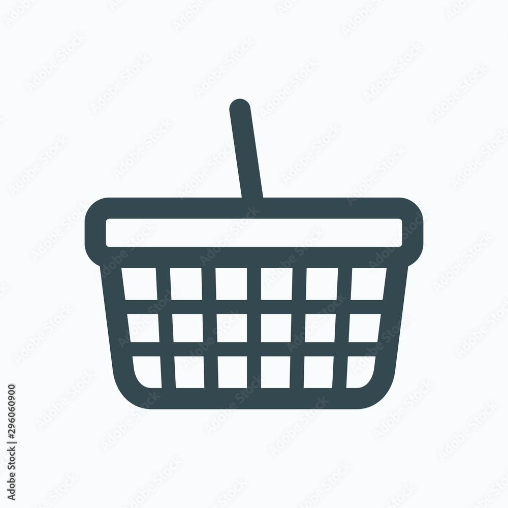 Shopping basket isolated icon, metal mesh basket linear vector icon Shopping basket isolated icon, metal mesh basket linear vector icon