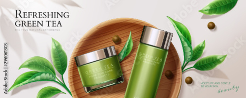Green tea skincare banner ads