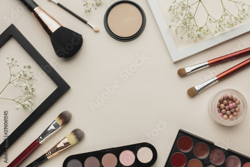 Frame made of cosmetic make up products