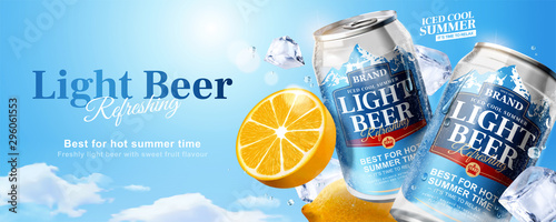 Iced cool light beer banner ads