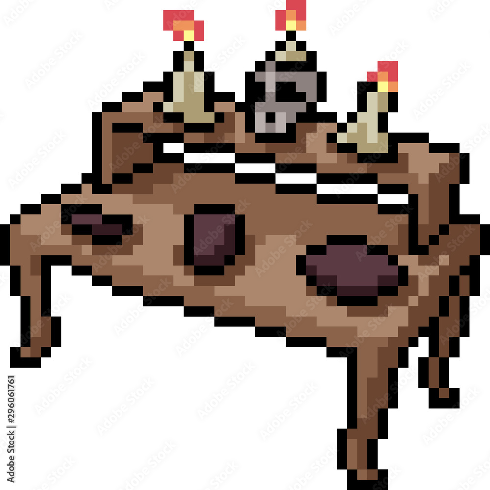 Fototapeta premium vector pixel art ritual table