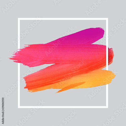 Vector craft label brush stroke backgrounds, paints for tags and stamps design. Framed label backgrounds patch. Color combinations catalog elements. Ink smudges, stains, spots. Insta colors