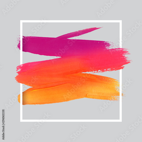 Vector craft label brush stroke backgrounds, paints for tags and stamps design. Framed label backgrounds patch. Color combinations catalog elements. Ink smudges, stains, spots. Insta colors