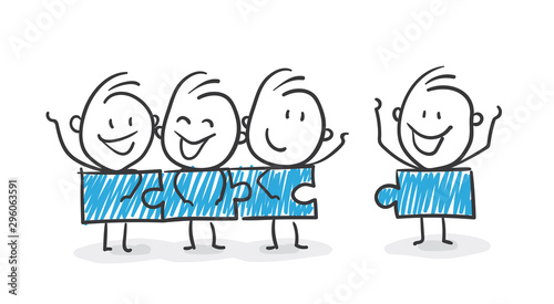 Stickman Blue: Teamwork, Puzzle, Family. (Nr. 142)