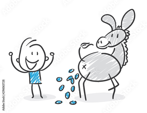 Stickman Blue: Gold donkey. (Nr. 148)