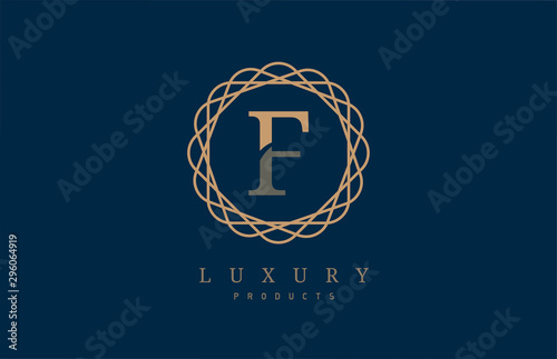 luxury letter F logo alphabet for company logo icon design