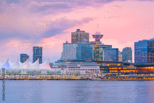 Beautiful view of downtown Vancouver skyline  British Columbia  Canada