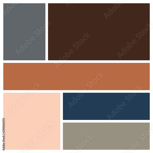 Vector Mood Board & Branding Presentation. Creative Theme Mood Board, Logo Template, Collage Frames with Universal Colour Palette. Picture Display & Montage.