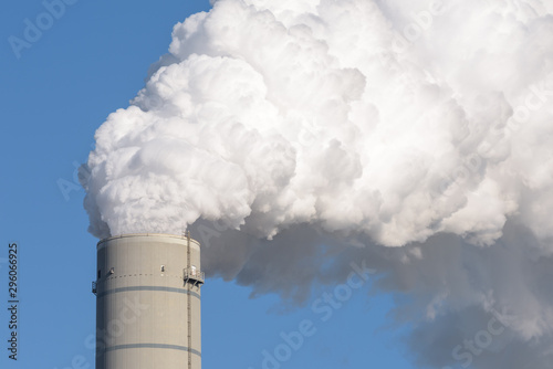 фотографія Chimney with smokestack of a coal power plant