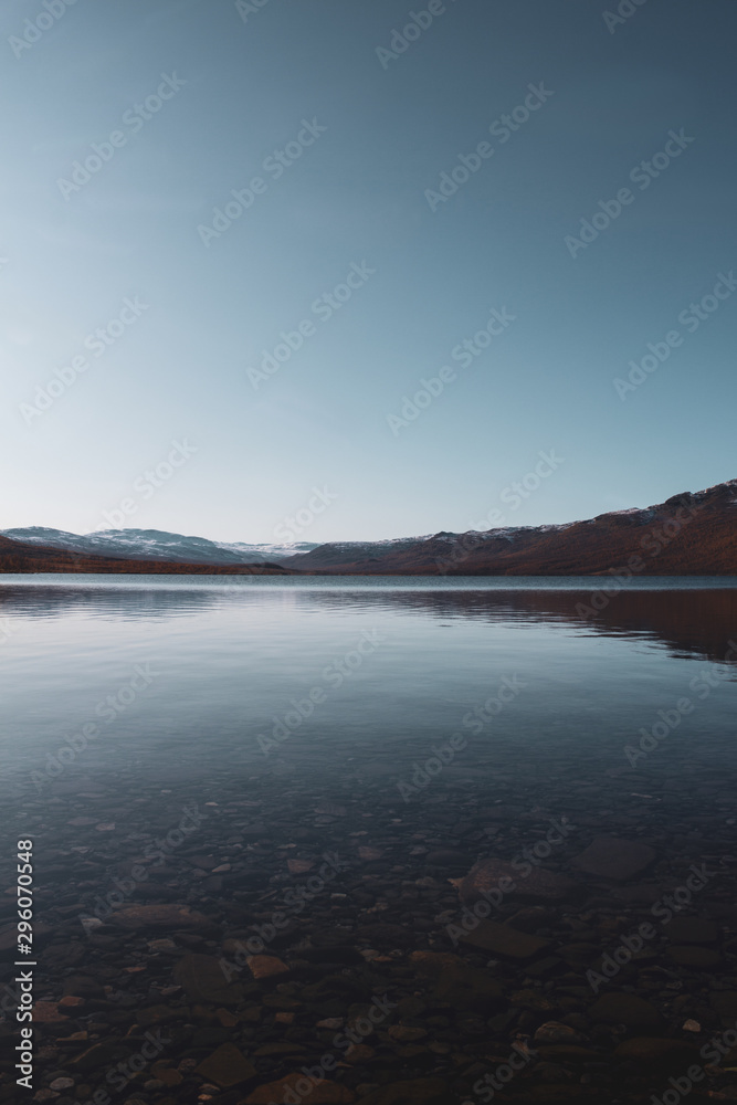 Lake by the mountains in Schweden