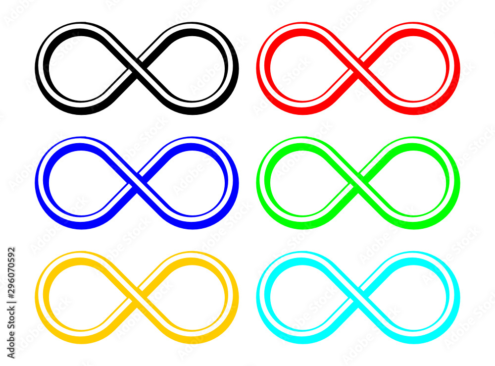 Set Infinite Loop Icon is on a white background.abstract.logo Set Infinite Loop Icon is on a white background.abstract.logo