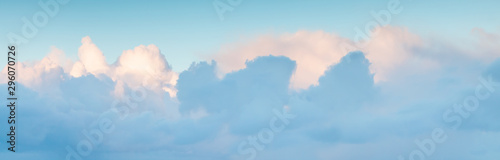 Wide panoramic blue sky background photo