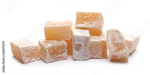 Εκτύπωση καμβά Turkish delights with vanilla isolated on white background