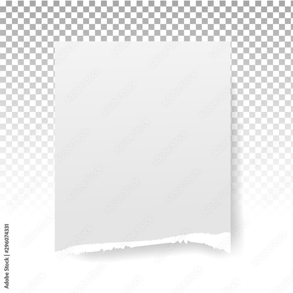 Torn paper holes. Hole in the sheet of paper on a transparent background for web and print.