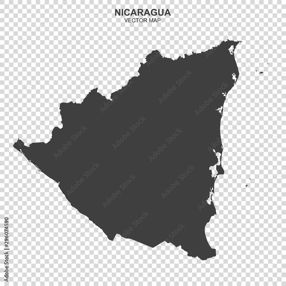 political map of Nicaragua isolated on transparent background