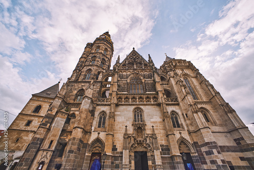 Wide angle view of gothic St. Elisabeth Cathedral church in Kosice, Slovakia