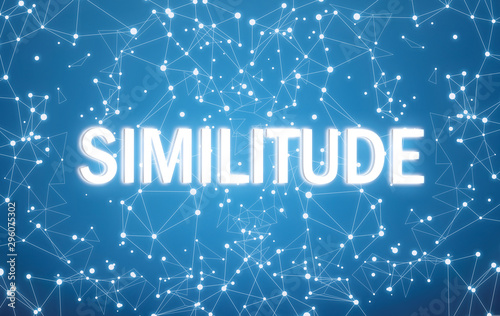 Similitude on digital interface and blue network background
