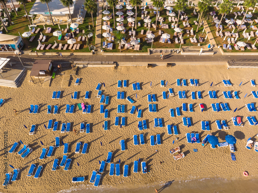 Top view on the Famous Sunrise Beach in Protaras, Cyprus