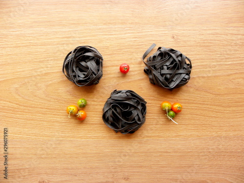 tagliatelle pasta with cuttlefish ink