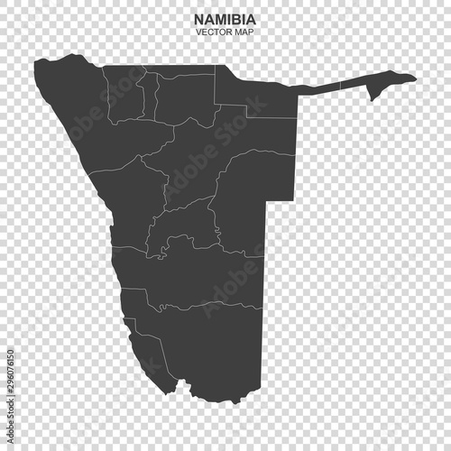 political map of Namibia isolated on transparent background