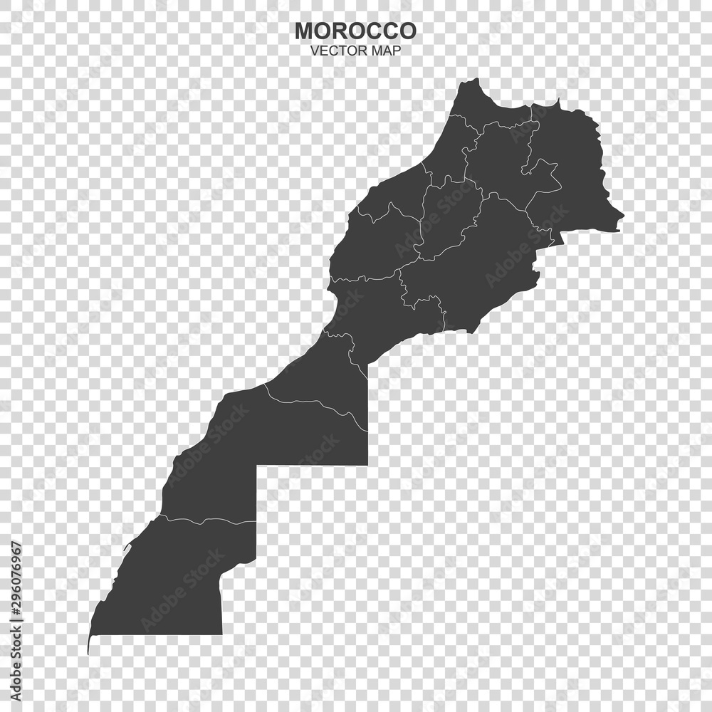 political map of Morocco isolated on transparent background
