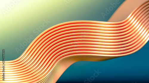 Fototapeta Naklejka Na Ścianę i Meble -  Golden wave background. 3d illustration, 3d rendering.