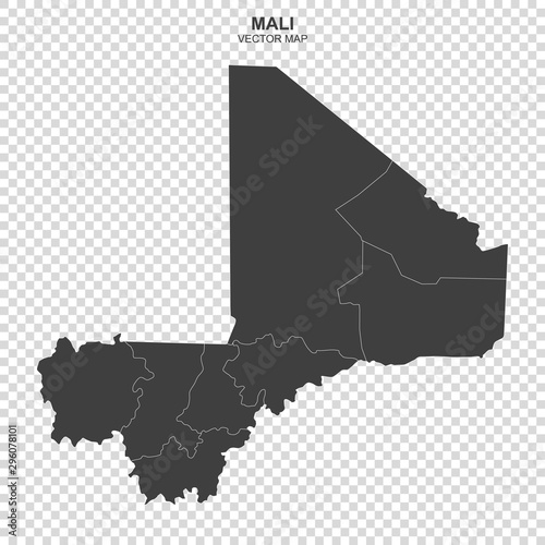 political map of Mali isolated on transparent background