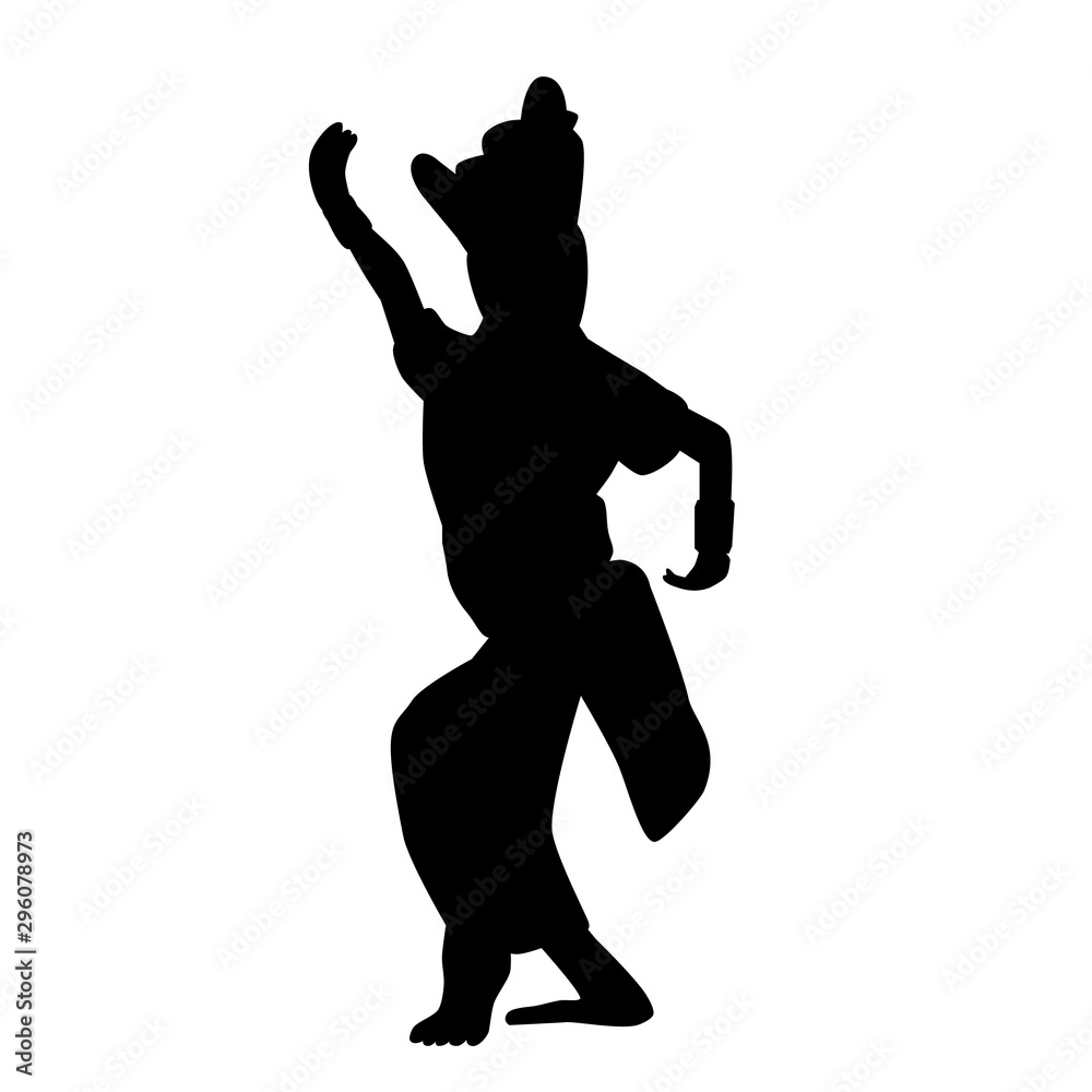 Simple Vector Hand Draw Sketch and silhouette of Young Girl Traditional West Java, Sunda  Indonesia 