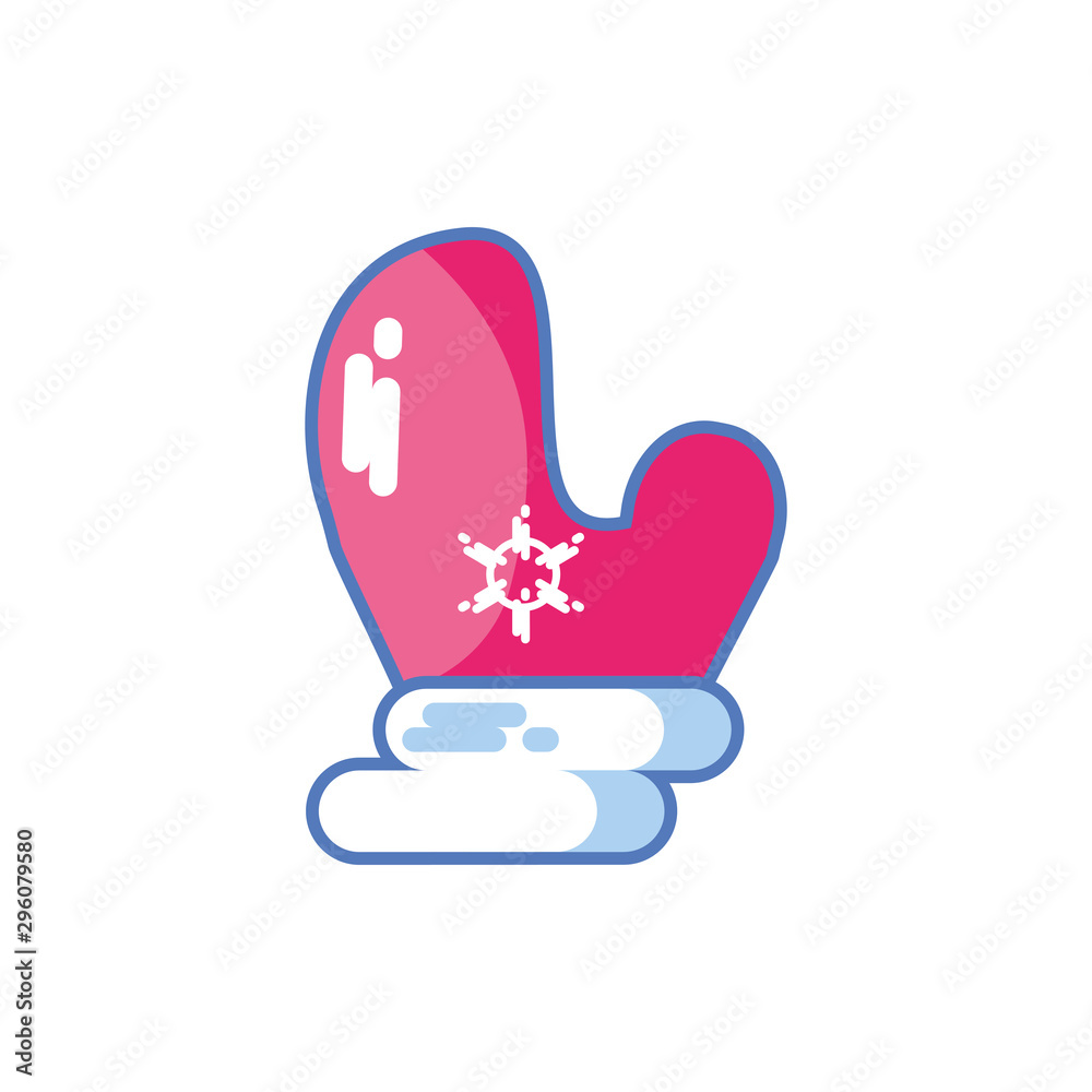 gloves with christmas season design on white background
